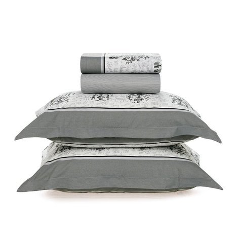 Jogo de Cama Casal Infantil Karsten 180 Fios Percal Robôs