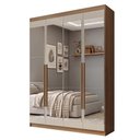 Ver imagem 2 de Guarda-Roupa Solteiro 4 Portas Batentes com Espelhos Rustic/Crema/Rustic Venus Madesa