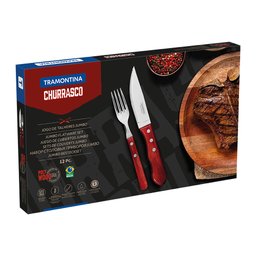 Jogo de Talheres 12 Peças Tramontina Churrasco 21199796 Vermelho - 5