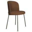 Ver imagem 1 de Cadeira Decorativa Sala de Jantar Elegance Base Titanium Courino Marrom - Montanaris Decor