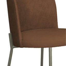 Cadeira Decorativa Sala de Jantar Elegance Base Titanium Courino Marrom - Montanaris Decor - 4
