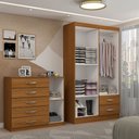 Ver imagem 2 de Guarda-roupa Solteiro Noah 4 Portas 2 Gavetas com Cômoda 1 Porta 5 Gavetas Cinamomo - Panorama Móvei