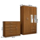 Ver imagem 4 de Guarda-roupa Solteiro Noah 4 Portas 2 Gavetas com Cômoda 1 Porta 5 Gavetas Cinamomo - Panorama Móvei