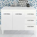 Ver imagem 2 de Balcao Com Tampo 120cm 9110x9300 Branco Mobbs