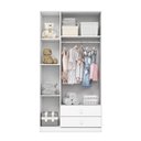 Ver imagem 4 de Guarda Roupa Infantil 3 Portas 2 Gavetas 2 Nichos Faz de Conta Espresso Móveis Branco