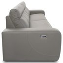 Ver imagem 3 de Sofá 3 Lugares Rettrátil Reclinável Elétrico 254cm Mazi L06 Couro Cinza - Lyam Decor