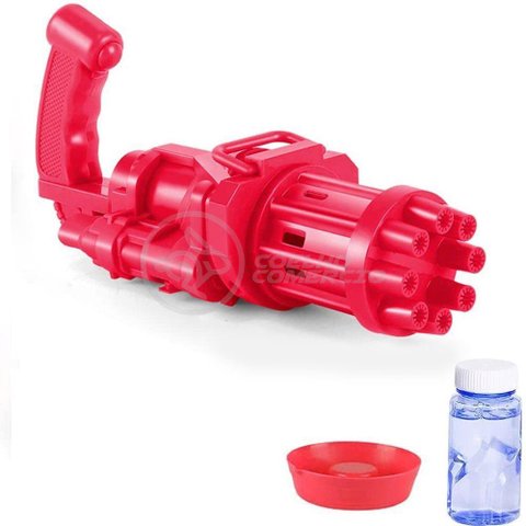 Máquina Elétrica Tiktok Lança Bolhas Vermelho