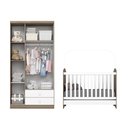Ver imagem 4 de Quarto de Bebê Compacto com Berço e Guarda Roupa Faz de Conta Espresso Móveis Marrom/Rústico/Branco