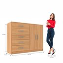 Ver imagem 3 de Cômoda Austin 2 Portas 5 Gavetas - Cinnamomo Cinnamomo