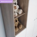 Ver imagem 7 de Guarda Roupa Infantil 3 Portas 2 Gavetas 2 Nichos Lápis de Cor Espresso Móveis Branco/Rústico