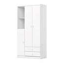 Ver imagem 2 de Guarda Roupa Infantil 3 Portas 2 Gavetas 2 Nichos Lápis de Cor Espresso Móveis Branco/Rosa Chá