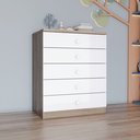 Ver imagem 1 de Cômoda Infantil 5 Gavetas Lápis de Cor Espresso Móveis Branco/Rústico