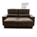 Ver imagem 4 de Sofá Retrátil/Reclinável Belga 2,00m Suede Velut com Molas no Assento