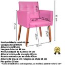 Ver imagem 2 de Poltrona Decorativa Tecido Corano Pés Palito para Recepção Clinica Base Reforçada