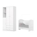 Ver imagem 2 de Quarto de Bebê Compacto com Berço e Guarda Roupa Lápis de Cor Espresso Móveis Branco