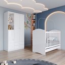 Ver imagem 1 de Quarto de Bebê Compacto com Berço e Guarda Roupa Lápis de Cor Espresso Móveis Branco