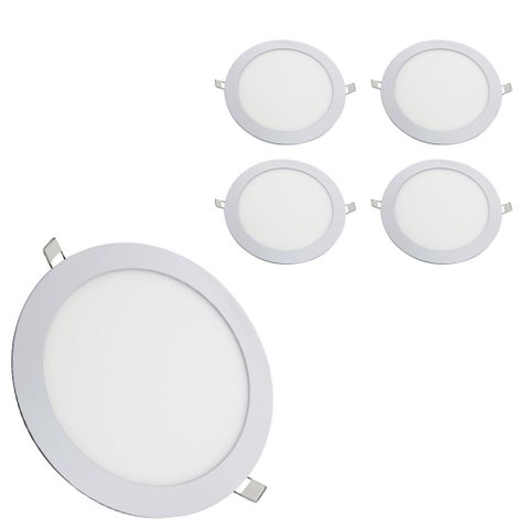 Embutido Fit Redondo Plafon Led 18w 2700k Kit com 5