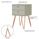 Ver imagem 3 de Mesa de Cabeceira 2 Gavetas Retrô Bled Bege Off White