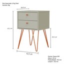 Ver imagem 4 de Mesa de Cabeceira 2 Gavetas Retrô Bled Bege Off White