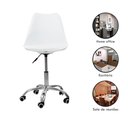 Ver imagem 3 de Kit 04 Cadeiras Office Base Cromada Giratória Saarinen Branco