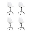 Ver imagem 1 de Kit 04 Cadeiras Office Base Cromada Giratória Saarinen Branco