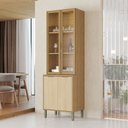 Ver imagem 1 de Cristaleira Colors 4 Portas 100% Mdf com Vidro Freijó/oásis - Kits Paraná