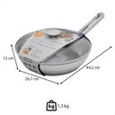 Ver imagem 3 de Frigideira Tramontina Allegra em Inox com Fundo Triplo e Tampa de Vidro 24 Cm 1,3 L 62666244