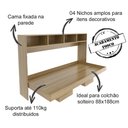 Ver imagem 3 de Cama Retratil Horizontal Solteiro Cm8020 Amendoa Tecno Mobili