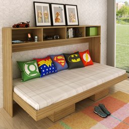 Cama Retratil Horizontal Solteiro Cm8020 Amendoa Tecno Mobili - 1