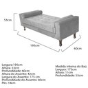 Ver imagem 5 de Recamier Baú Félix Solteiro 195 cm Suede - Doce Sonho Móveis ML/R1/FELIX/195/B/S Cinza