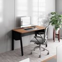 Ver imagem 2 de Estação Trabalho Plataforma Individual com Caixa de Tomadas Pés Cavalete 135cm Industrial Nogal E Preto