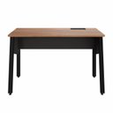 Ver imagem 4 de Estação Trabalho Plataforma Individual com Caixa de Tomadas Pés Cavalete 135cm Industrial Nogal E Preto