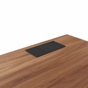 Ver mais imagens de Estação Trabalho Plataforma Individual com Caixa de Tomadas Pés Cavalete 135cm Industrial Nogal E Preto