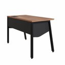 Ver imagem 5 de Estação Trabalho Plataforma Individual com Caixa de Tomadas Pés Cavalete 135cm Industrial Nogal E Preto