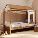Ver imagem 4 de Cama Casinha Montessoriano Reversível com Janela de LED Aria Casatema MadeiraOriginals Marrom/Nogueira/Branco