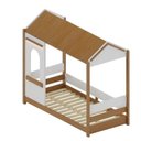 Ver imagem 2 de Cama Casinha Montessoriano Reversível com Janela de LED Aria Casatema MadeiraOriginals Marrom/Nogueira/Branco