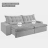 Sofá Retrátil e Reclinável Leblon Tecido Veludo Cinza 2,10 M TNA Decor - 4