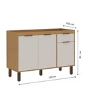 Ver imagem 6 de Balcão 120cm 3PTS 1GAV Madalena Cinamomo/Off White sem Tampo