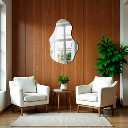 Espelho Orgânico S/ Moldura Lapidado Decorativo Sala Hall Closet 90x60 Suporte Parede - 4