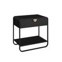 Ver imagem 3 de Mesa de Cabeceira Orgânica 60cm 1 Gaveta Pé Metal Luna Móvel na Caixa