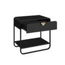 Ver imagem 5 de Mesa de Cabeceira Orgânica 60cm 1 Gaveta Pé Metal Luna Móvel na Caixa