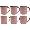 Ver imagem 1 de Jogo 6 Canecas Xícaras de 70ml Chá Café Esmaltadas Cozinha Rosa