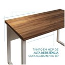 Ver imagem 6 de Mesa Escritório Pé Quadro 1,20x0,60m s/ Gavetas Nogal Sevilha / Champanhe 34303