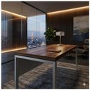 Ver imagem 4 de Mesa Escritório Pé Quadro 1,20x0,60m s/ Gavetas Nogal Sevilha / Champanhe 34303