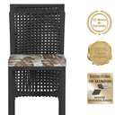 Ver imagem 3 de Mesa Bistrô e 4 Banquetas Roma Preta Corda Estofado 6 Trama Preto