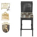 Ver imagem 4 de Mesa Bistrô e 4 Banquetas Roma Preta Corda Estofado 6 Trama Preto