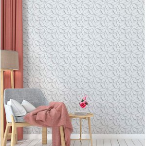 Papel de Parede 3D Flores Branca Pequena-60x300cm