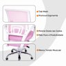 Kit 15 Cadeiras de Escritório Begonia Tela Mesh Ergonômico - Rosa + E-book - 7
