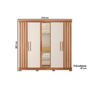 Ver imagem 5 de Guarda Roupa Casal com Espelho Chile 3p Caemmun Freijo Off