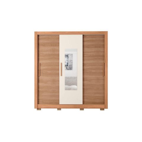 Guarda Roupa Casal com Espelho Chile 3p Caemmun Freijo Off
